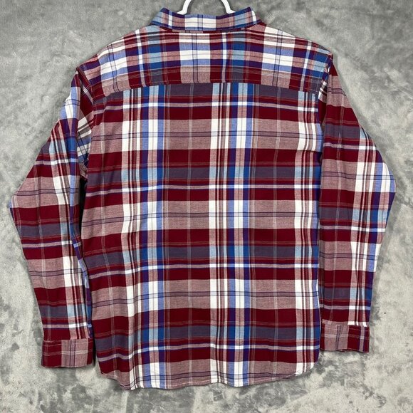 Columbia Lightweight Flannel Red &‎ Blue Plaid Shirt Mens XL Long Sleeve - Picture 6 of 6